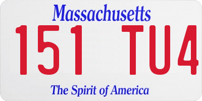 MA license plate 151TU4