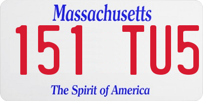 MA license plate 151TU5