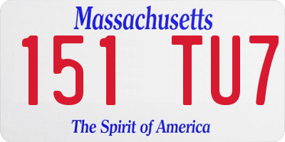 MA license plate 151TU7
