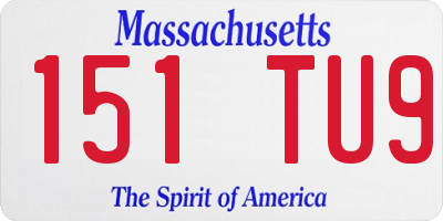 MA license plate 151TU9