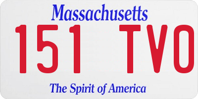 MA license plate 151TV0