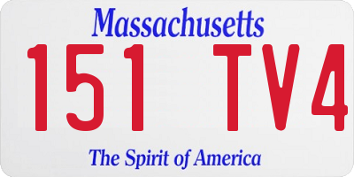 MA license plate 151TV4