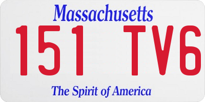 MA license plate 151TV6