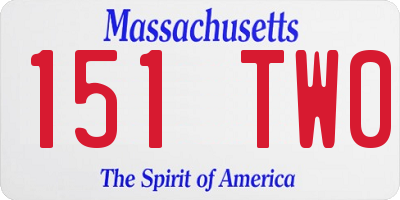 MA license plate 151TW0