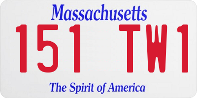 MA license plate 151TW1