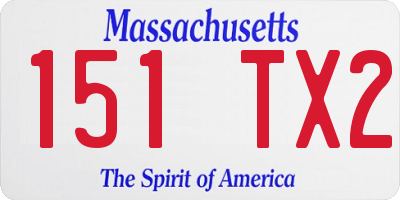 MA license plate 151TX2