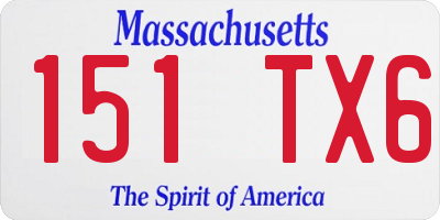 MA license plate 151TX6