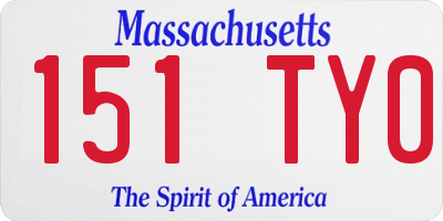 MA license plate 151TY0