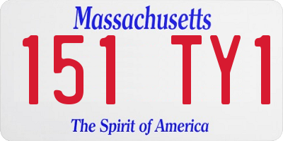 MA license plate 151TY1