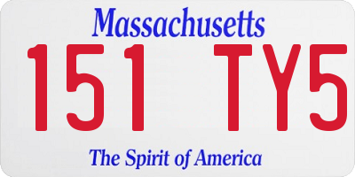 MA license plate 151TY5