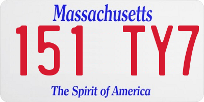 MA license plate 151TY7