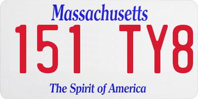 MA license plate 151TY8