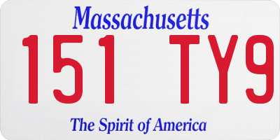 MA license plate 151TY9