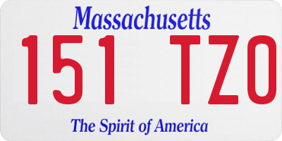 MA license plate 151TZ0