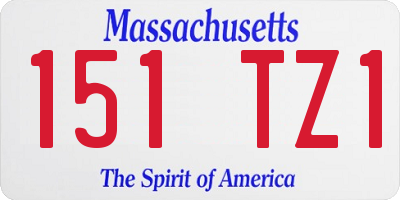 MA license plate 151TZ1