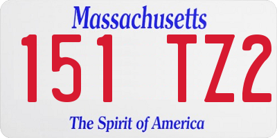 MA license plate 151TZ2