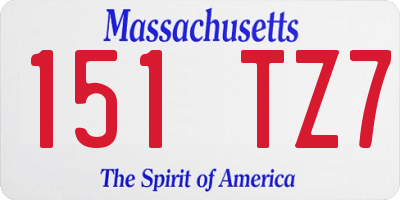 MA license plate 151TZ7