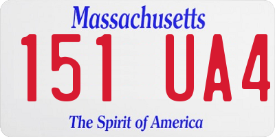 MA license plate 151UA4