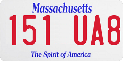 MA license plate 151UA8