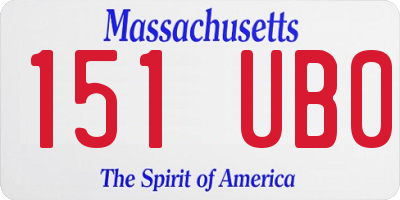 MA license plate 151UB0