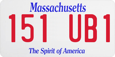 MA license plate 151UB1
