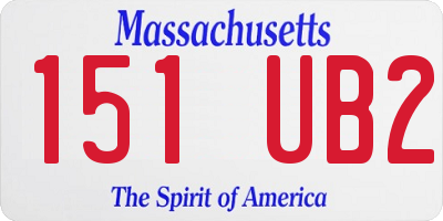 MA license plate 151UB2