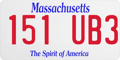 MA license plate 151UB3