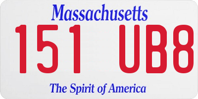 MA license plate 151UB8