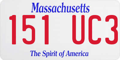 MA license plate 151UC3