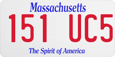 MA license plate 151UC5