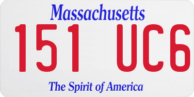 MA license plate 151UC6