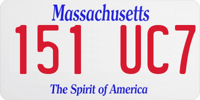 MA license plate 151UC7