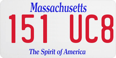 MA license plate 151UC8