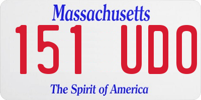 MA license plate 151UD0