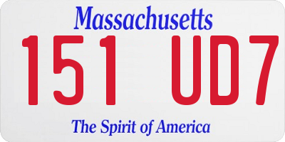 MA license plate 151UD7
