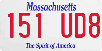 MA license plate 151UD8