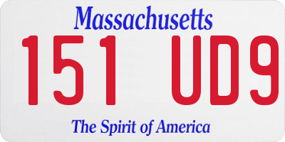 MA license plate 151UD9