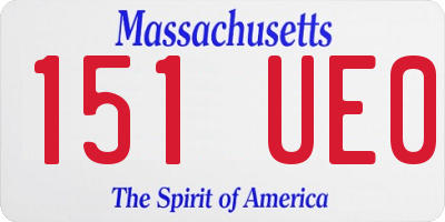 MA license plate 151UE0