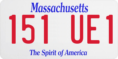 MA license plate 151UE1