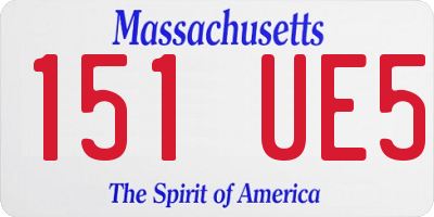MA license plate 151UE5