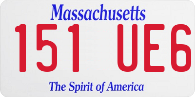 MA license plate 151UE6