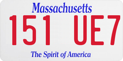 MA license plate 151UE7