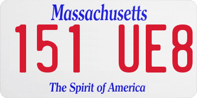 MA license plate 151UE8