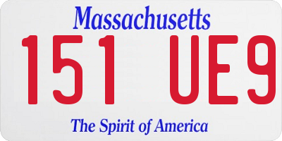 MA license plate 151UE9