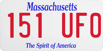 MA license plate 151UF0