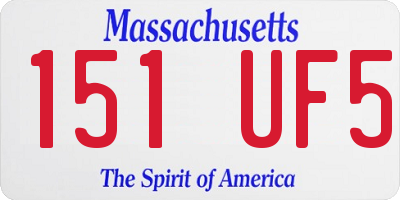 MA license plate 151UF5