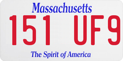 MA license plate 151UF9