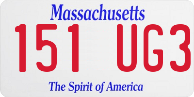 MA license plate 151UG3