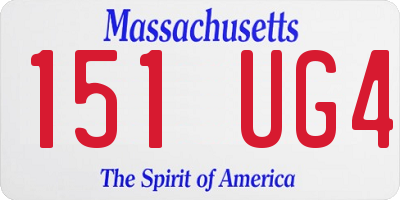 MA license plate 151UG4