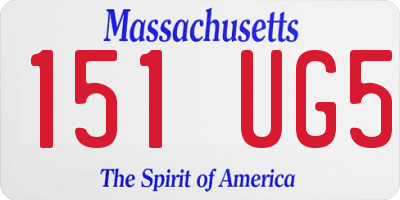 MA license plate 151UG5